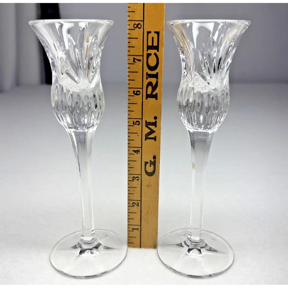 Princess House Highlights Crystal Candlestick Holders #940 Germany Set of 2
